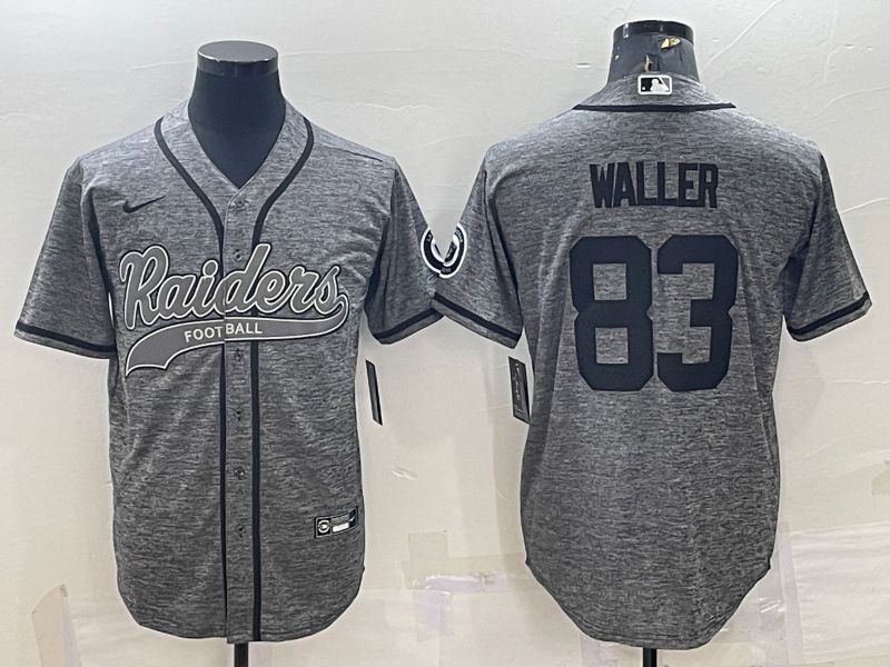 Men Oakland Raiders #83 Waller Grey hemp ash 2022 Nike Co branded NFL Jersey